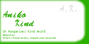 aniko kind business card